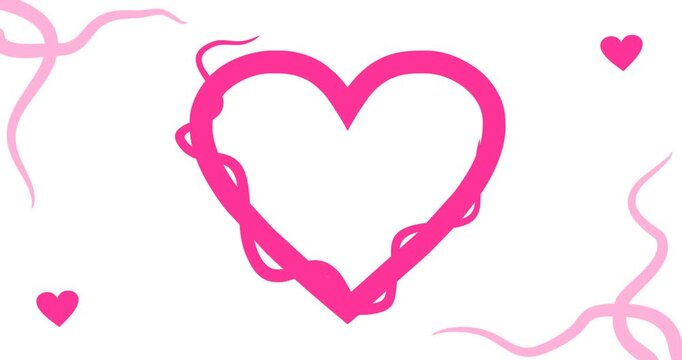 Copy space background animation with white pink valentine's day ornament decoration