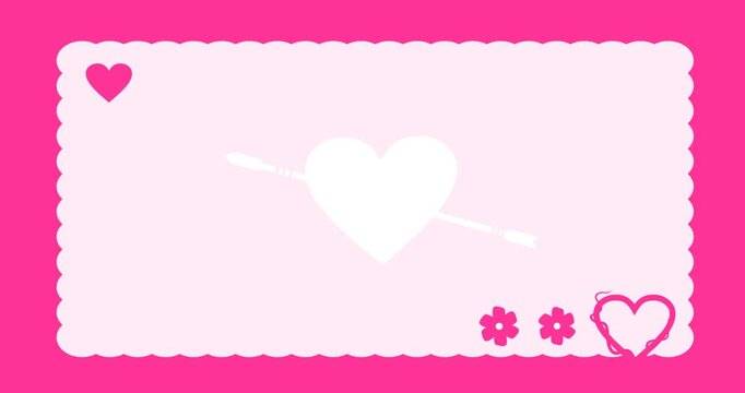 Copy space background animation with white pink valentine's day ornament decoration
