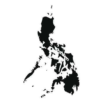 Black silhouette map of the philippines