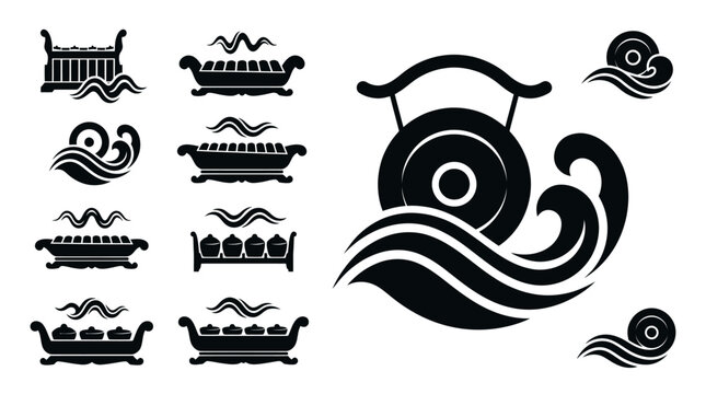 Indonesian Gamelan Music Icons: Gong, Saron, Gender, Bonang, Kenong - Traditional Culture