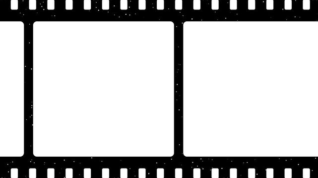 classic blank cinema film strip design element, Film strip animation on green screen with cinema frame border, 
35mm strip filmstrip animation, 35mm negative design is for video editing,