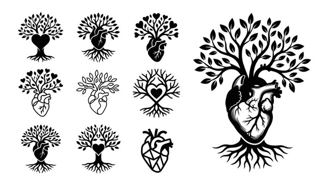Heart Tree Illustrations: Love, Life, Growth, Anatomy, Nature, and Connection
