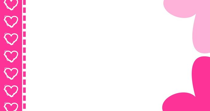 Copy space background animation with white pink valentine's day ornament decoration