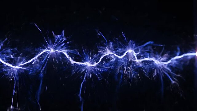 Electricity sparks in the darkness.
