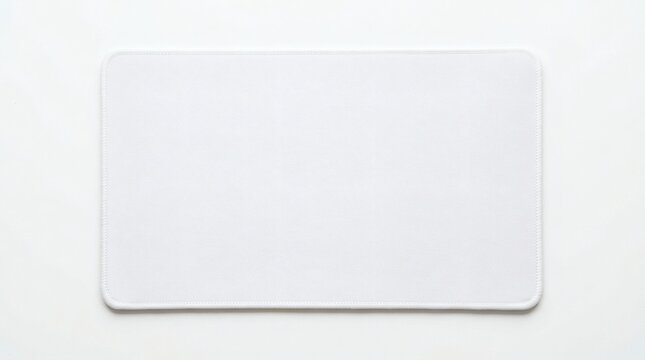 Mouse Pad Blank White Mouse Pad Mockup Top Down View Isolated On Pure White Background Soft Shadows Realistic Product Presentation

