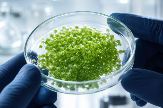 Wolffia is fascinating aquatic plant known for its tiny size and vibrant green color, often studied in laboratories for its unique properties