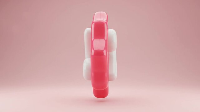 Pink 3D percentage symbol tag for sales discounts and promotional offers.