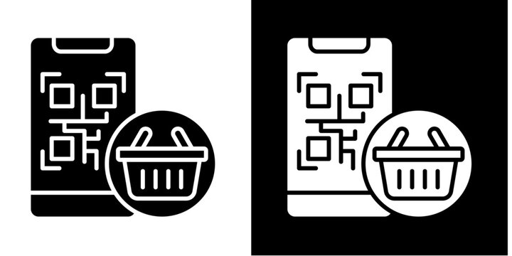 Qr Code Marketing  Icon Set White Style Collection