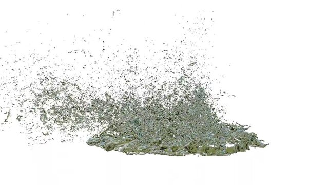 Water Vortex Splash Effect Isolated on Black Background. Turbulent Water Vortex Splash Isolated on White Background