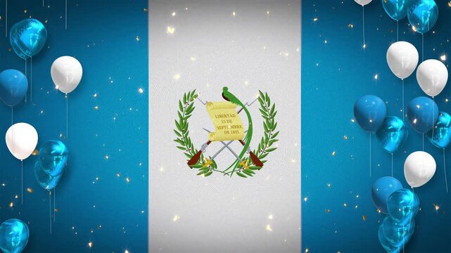 Guatemala, Loop, winner, award, guatemala flag, national flag, celebration, event, soccer, football, Track and field, futsal, background, introduction, confetti, red, white, blue, balloons, copy space