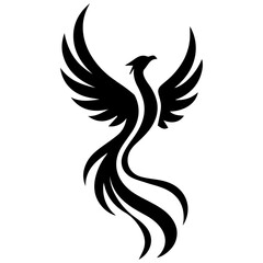 Fototapeta premium Black infinity bird logo illustration with modern vector design, symbolizing freedom, continuity, and endless possibilities.