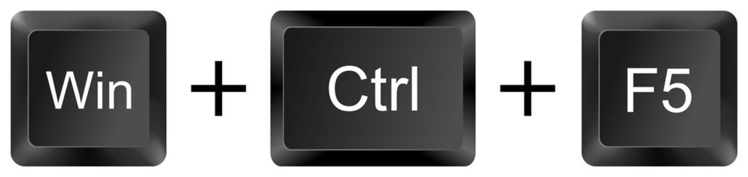 win ctrl f5 computer keyboard shortcut key button 3d icon symbol sign isolated on white background