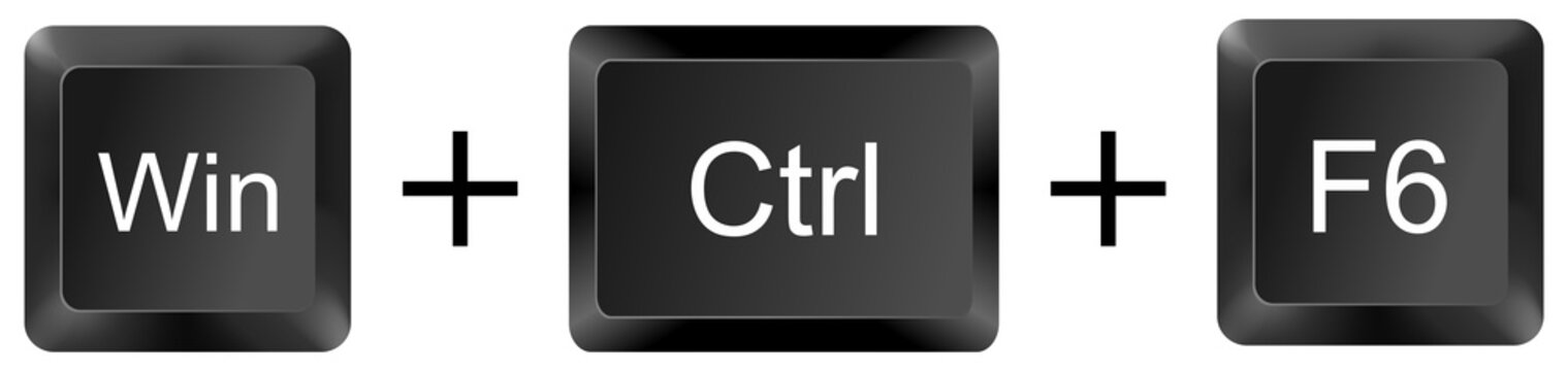 win ctrl f6 computer keyboard shortcut key button 3d icon symbol sign isolated on white background