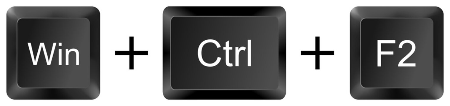 win ctrl f2 computer keyboard shortcut key button 3d icon symbol sign isolated on white background
