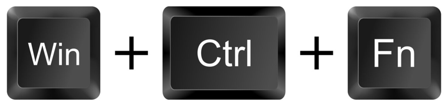 win ctrl function  computer keyboard shortcut key button 3d icon symbol sign isolated on white background