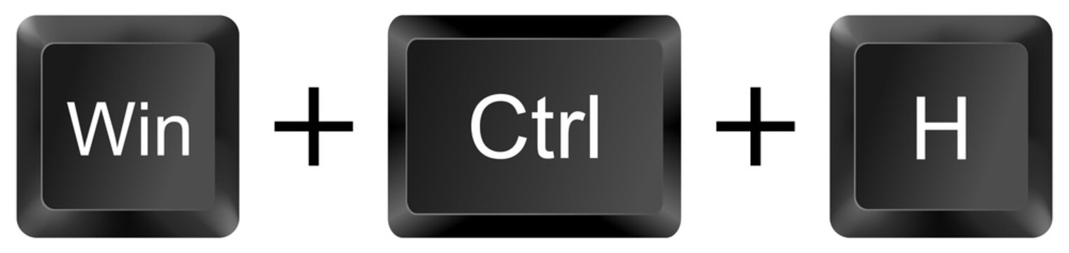win ctrl H computer keyboard shortcut key button 3d icon symbol sign isolated on white background