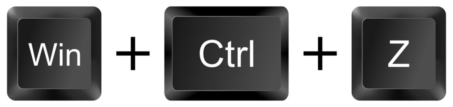 win ctrl Z  computer keyboard shortcut key button 3d icon symbol sign isolated on white background