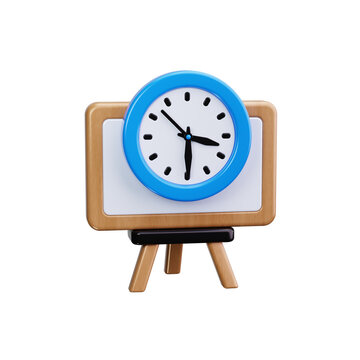 Classroom Clock 3d render icons