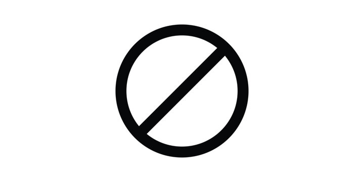 Editable stop prohibitions block icon. Vector illustration. stock image.