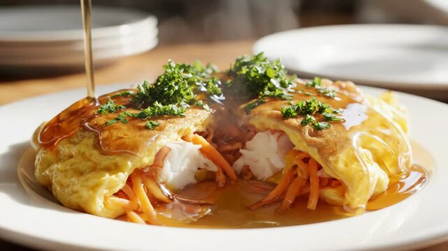 Delicious Korean style omelette dish.