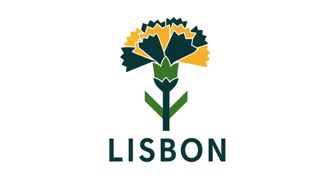 Vibrant Yellow Green Flower Logo Design Illustration.