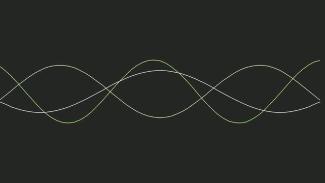 Flowing abstract sine waves intertwined on dark background creating dynamic visual motion