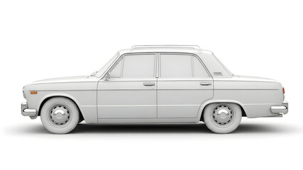 Obraz premium A sleek silver car is shown in profile against a clean white background