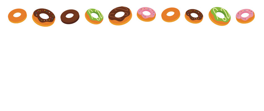 ドーナッツのイラスト背景素材|デコレーション向け素材/Donut illustration background material