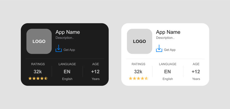 app download template. app logo mockup vector