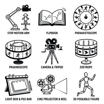Collection of Vintage Animation and Filmmaking Devices.