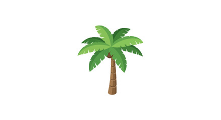Obraz premium Single tropical palm tree with green fronds and brown trunk