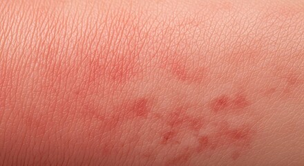 Fototapeta premium Close up of skin with red rash and small bumps.
