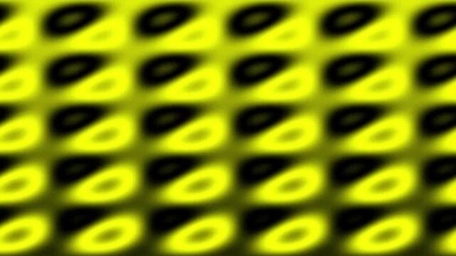Abstract yellow and black geometric pattern with repeating wavy line texture