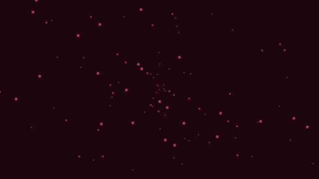 Red sparkling particles floating in dark void background motion graphic