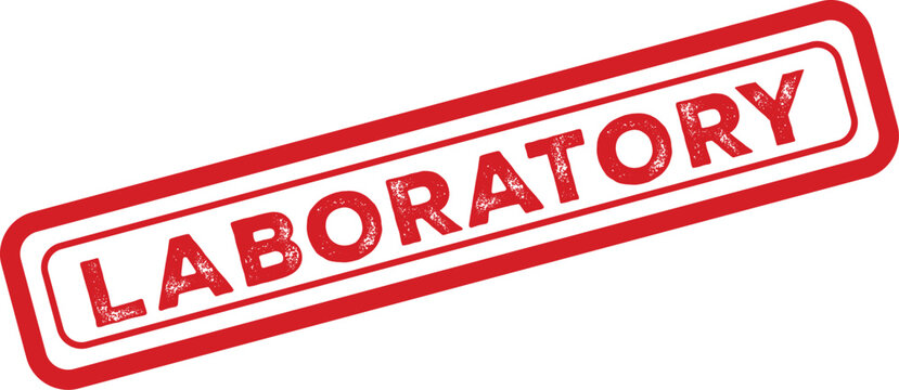 Laboratory rubber stamp illustration red ink on white background for certification