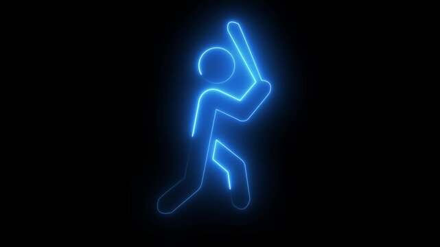 Animated cricketer man icon.sport man icon animation.