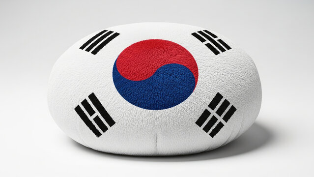 Korean Flag Painted on Smooth Stone for Cultural Representation