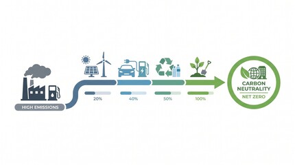 Naklejka premium Carbon Neutrality Sustainable Development Concept.