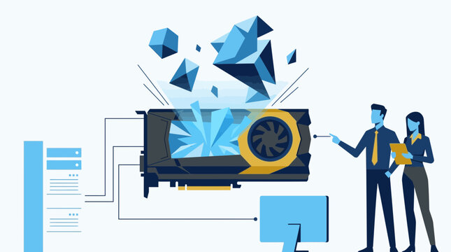 Powerful GPU Graphics Card with Engineers and Server Infrastructure