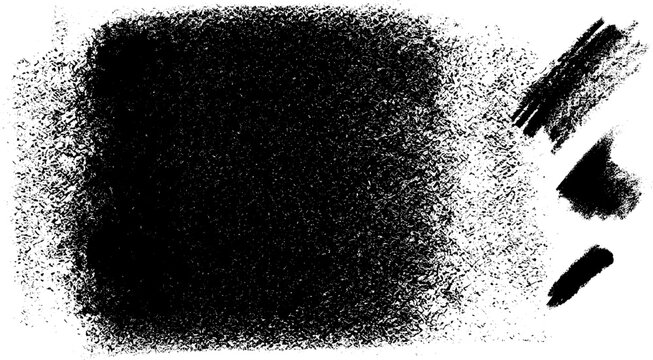 Artistic black brush stroke grunge texture banner design. Distressed paint roller background, rough frame vector layout