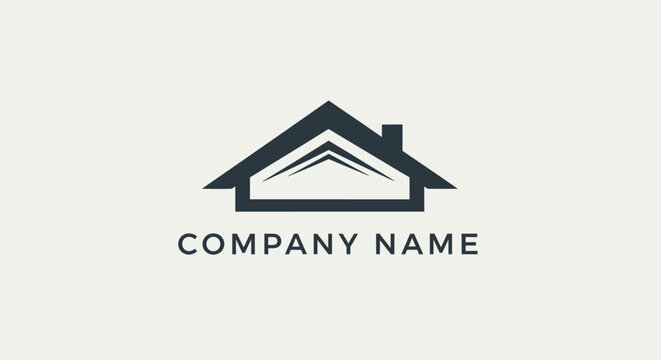 Roof company logo design.