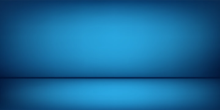 Modern blue background, abstract wall studio room, can be used to present abstract