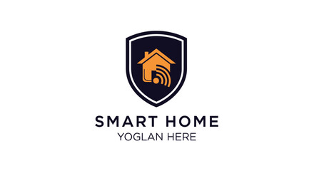 Naklejka premium Smart home technology logo design concept.