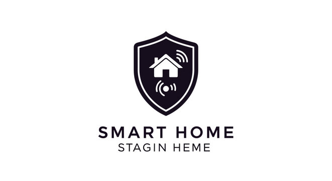 Smart home security system logo design.