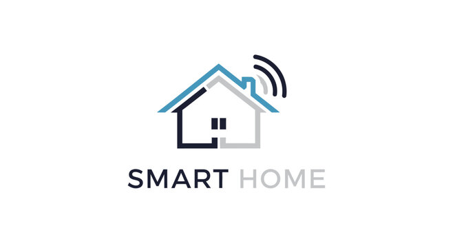Smart home automation technology logo design.