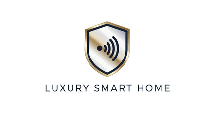Naklejka premium Luxury smart home security system logo.