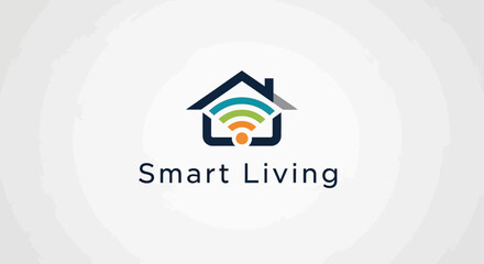 Fototapeta premium Smart home automation logo design concept.