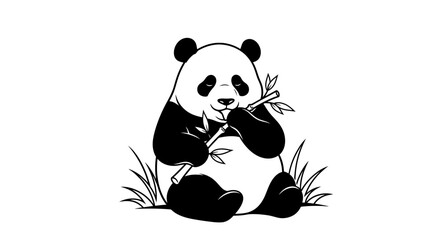 Cute black and white panda bear. © Klip