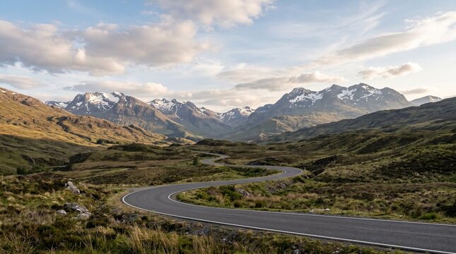 Nature and Landscape Background AI Generated Scenic Countryside Road View 29