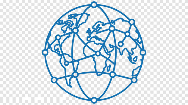 Global Network Connections Earth Map.